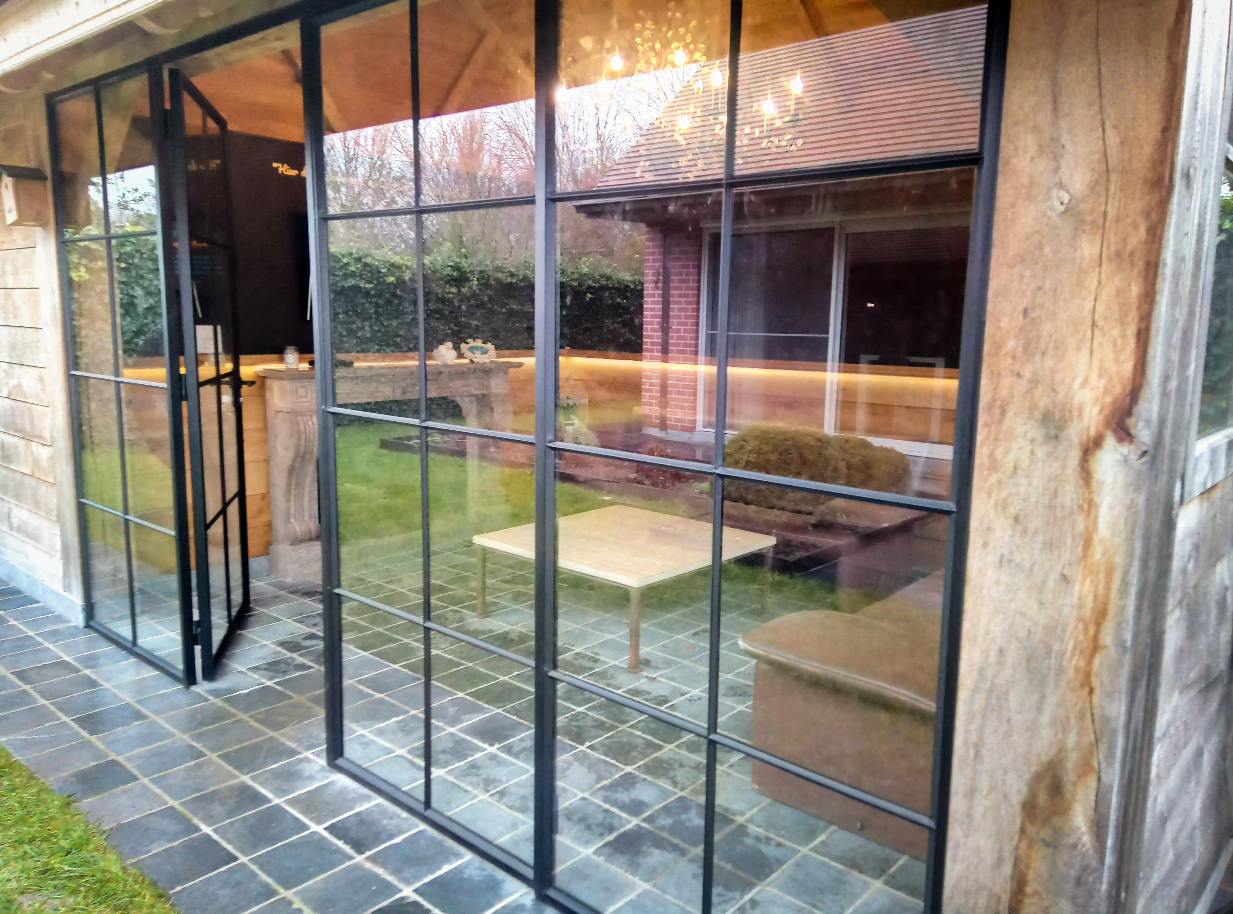 Rekwisieten Westers Middag eten HP atelier | Realisaties - Bijgebouw met stalen ramen en dubbele stalen deur